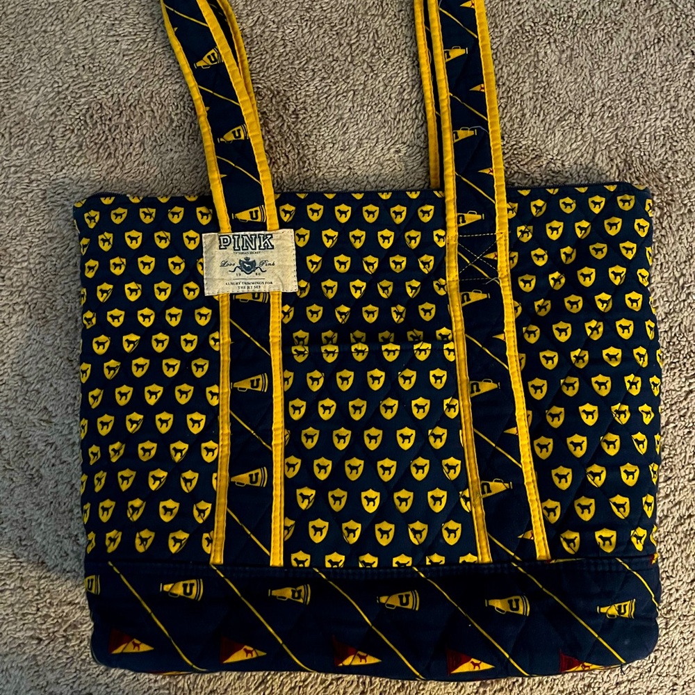 Victoria Secret Pink tote bag (Blue & Yellow)